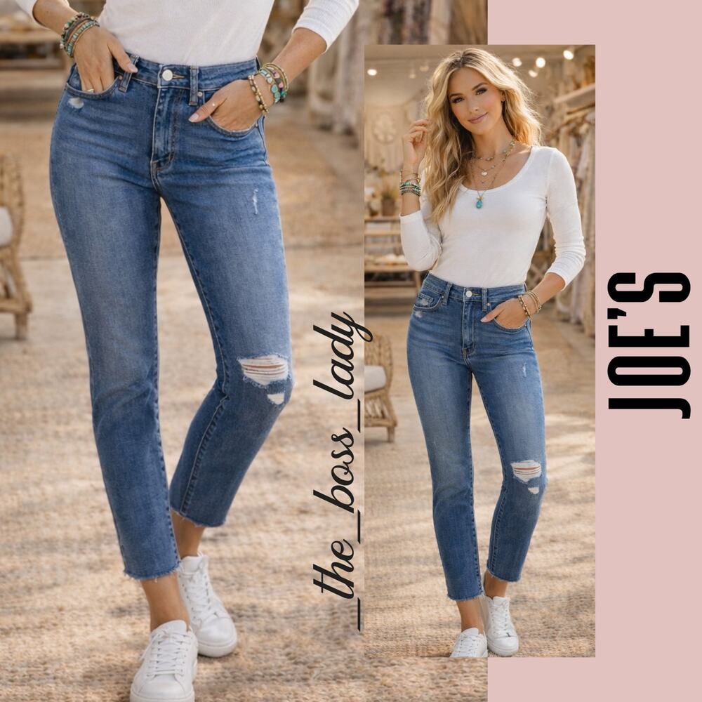 Joe's skinny ankle jeans high rise curvy distressed XS
